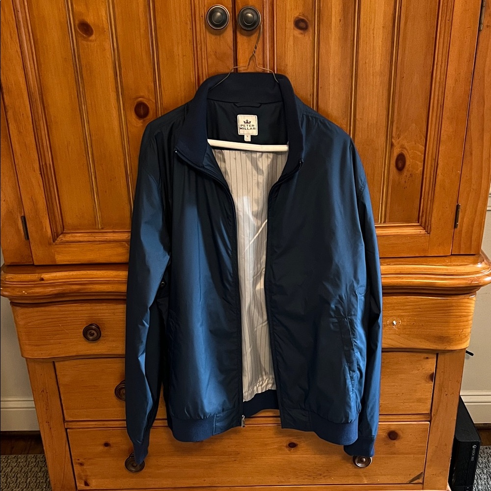 Peter Millar Dark Blue Bomber Jacket